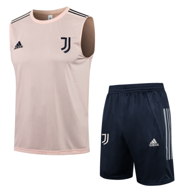 2021/22 Juventus Pink Training Vest Kits Soccer Shirt with Shorts